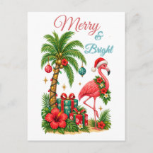 Tarjeta de Felicitación de Navidad Tropical Flamen