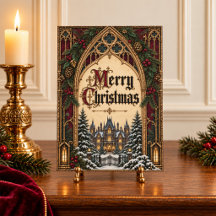 Tarjeta de Felicitación de Navidad Victoriana Góti