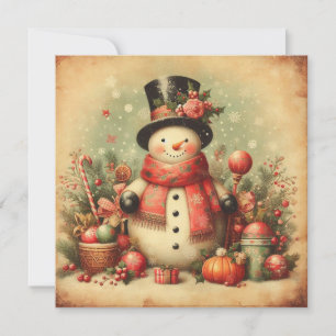 Tarjeta de Felicitación de Navidad Vintage