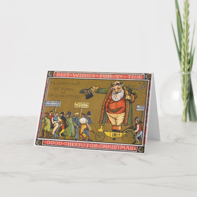 Tarjeta de felicitación de navidad vintage (Anverso)