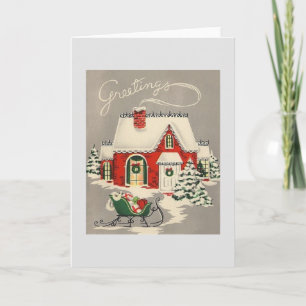Tarjeta de felicitación de navidad vintage