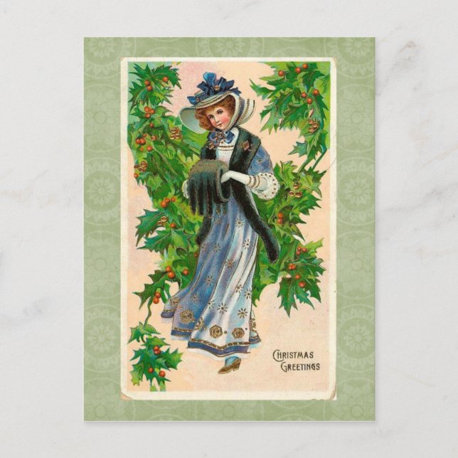 Tarjeta de Felicitación de Navidad Vintage (Anverso)