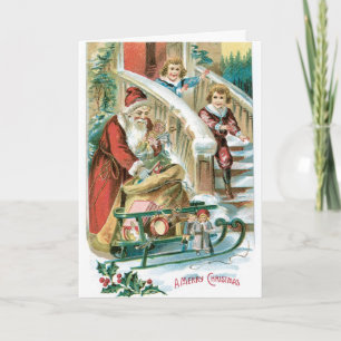 Tarjeta de felicitación de navidad vintage