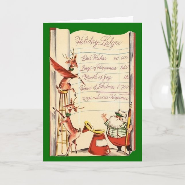 Tarjeta de felicitación de navidad vintage (Anverso)