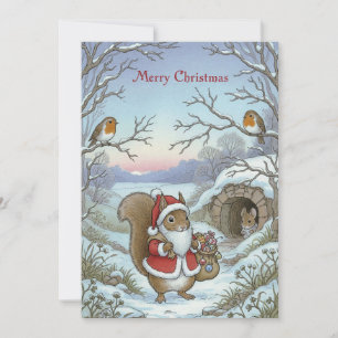 Tarjeta de felicitación de navidad vintage