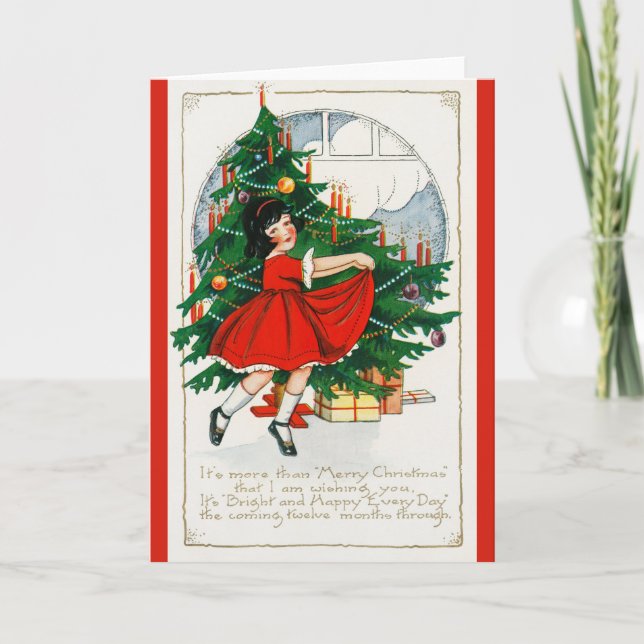 Tarjeta de felicitación de navidad vintage (Anverso)