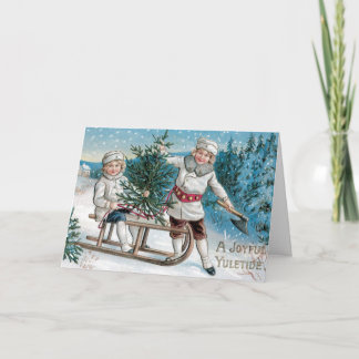 Tarjeta de felicitación de navidad vintage