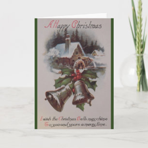 Tarjeta de felicitación de navidad vintage