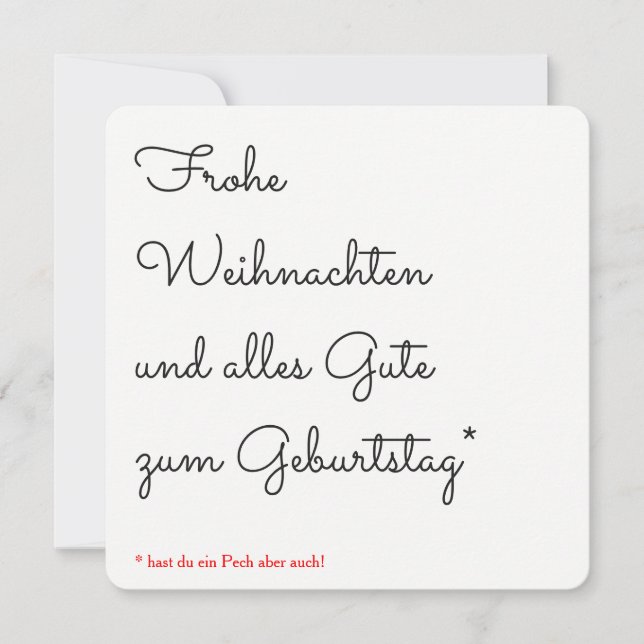 Tarjeta de felicitación de Navidad y cumpleaños co (Anverso)