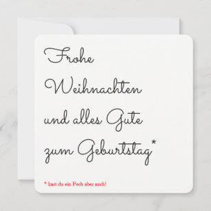 Tarjeta de felicitación de Navidad y cumpleaños co