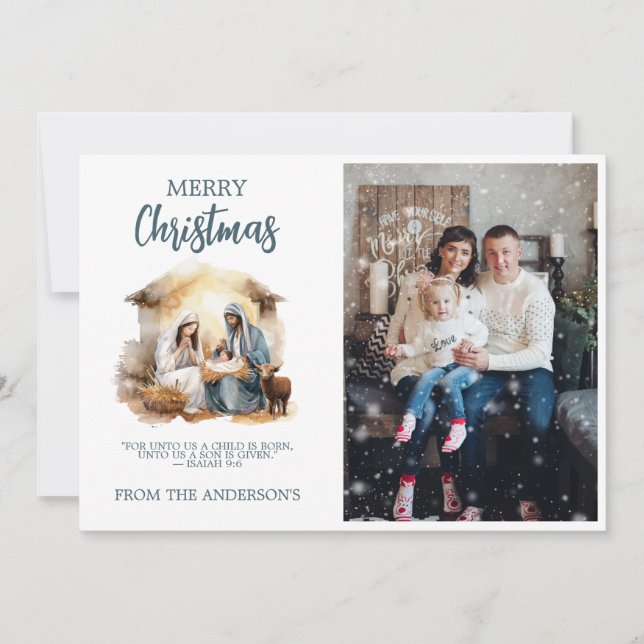 Tarjeta de felicitación de Navidades de vacaciones (Anverso)