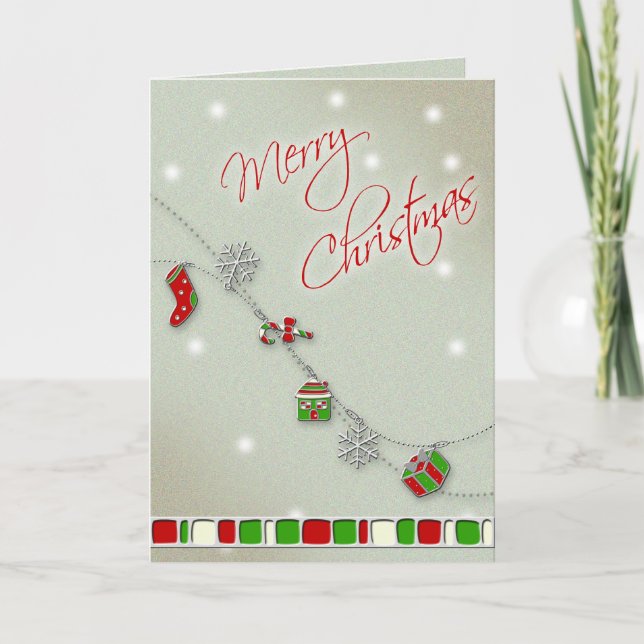 Tarjeta de felicitación de Navidades Enamel Charms (Anverso)