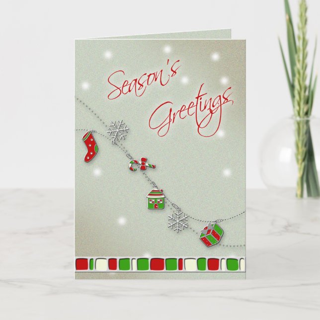 Tarjeta de felicitación de Navidades Enamel Charms (Anverso)