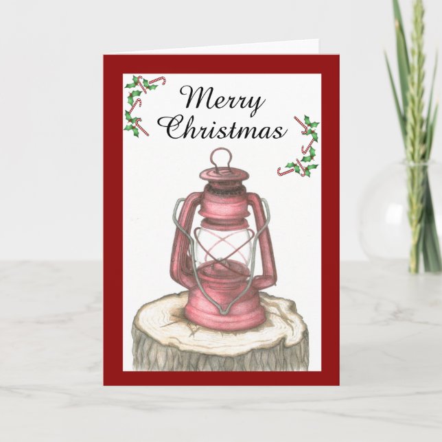 Tarjeta de felicitación de navidades Lantern (Anverso)