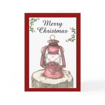 Tarjeta de felicitación de navidades Lantern
