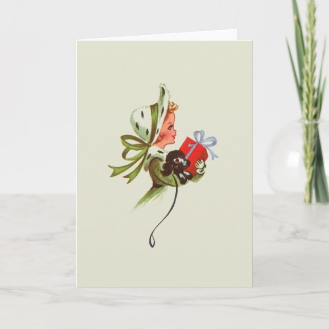 Tarjeta de felicitación de Navidades retro (Anverso)