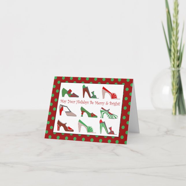 Tarjeta de felicitación de navidades Shoes (Anverso)