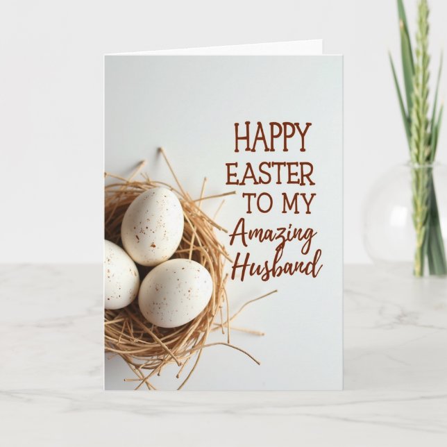 Tarjeta de Felicitación de Nido con Huevos (Anverso)