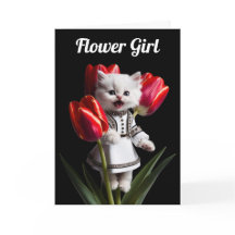 Tarjeta de felicitación de niña con flores persas 