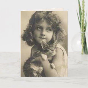 Tarjeta de felicitación de NIÑA DULCE ANTIGUA y ga