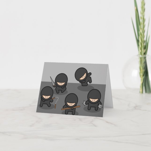 Tarjeta de felicitación de Ninja o tarjeta de nota (Anverso)