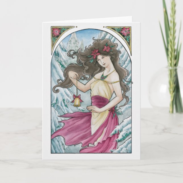 Tarjeta de felicitación de Nouveau del día de (Anverso)