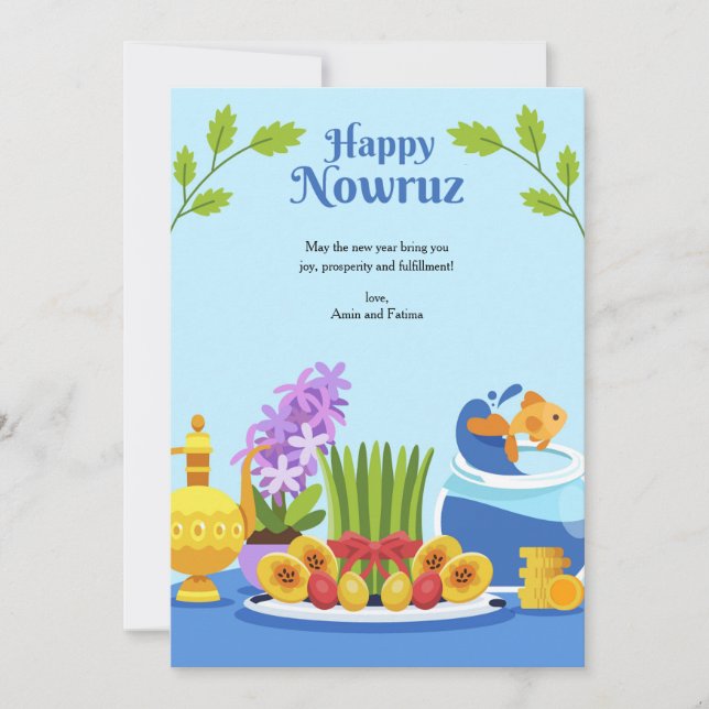 Tarjeta de felicitación de Nowruz (Anverso)