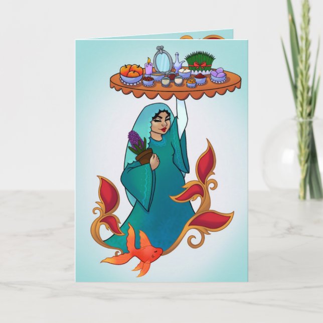 Tarjeta de felicitación de Nowruz (Año Nuevo Persa (Anverso)