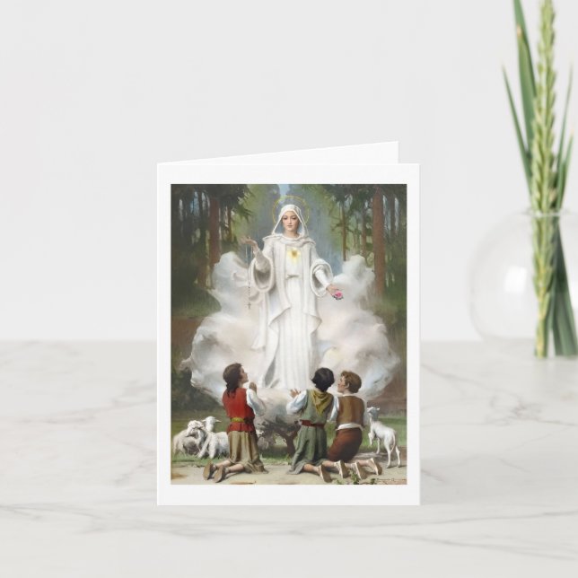 Tarjeta de Felicitación de Nuestra Señora de Fátim (Anverso)