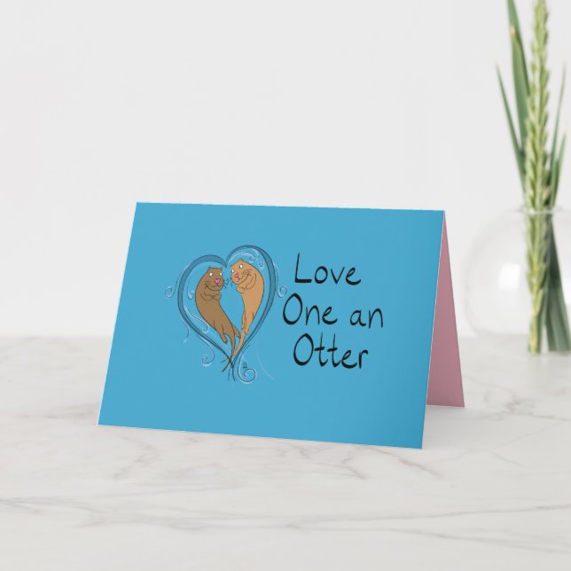 Tarjeta de Felicitación de Nutria Adorable Amor (Anverso)