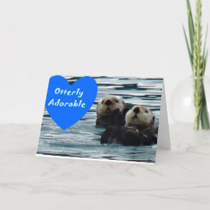 Tarjeta de felicitación de nutria marina totalment