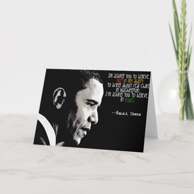 Tarjeta de felicitación de Obama (Anverso)