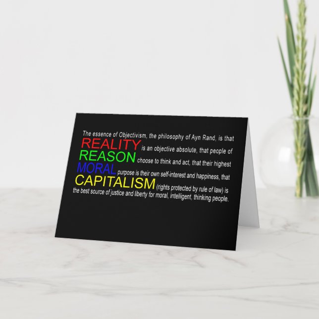 Tarjeta de felicitación de Objectivism (Anverso)