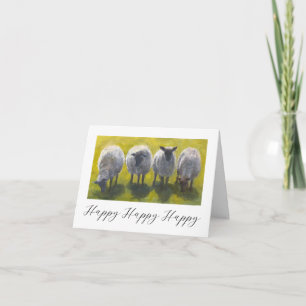Tarjeta de felicitación de ocasión feliz con oveja