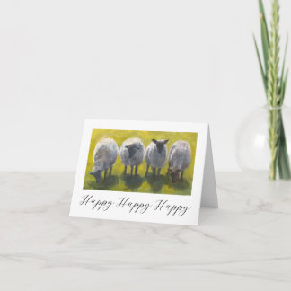 Tarjeta de felicitación de ocasión feliz con oveja