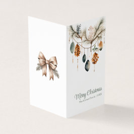 Tarjeta de felicitación de ornamento navideño de m