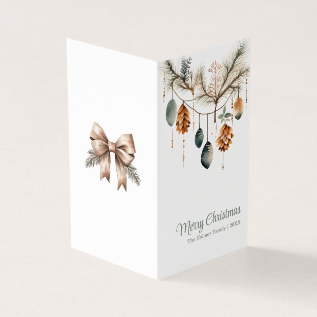 Tarjeta de felicitación de ornamento navideño de m (Exterior)