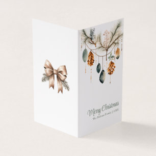 Tarjeta de felicitación de ornamento navideño de m