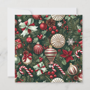 Tarjeta de felicitación de Ornamentos de Navidad