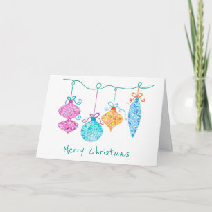Tarjeta de felicitación de Ornamentos de Navidad