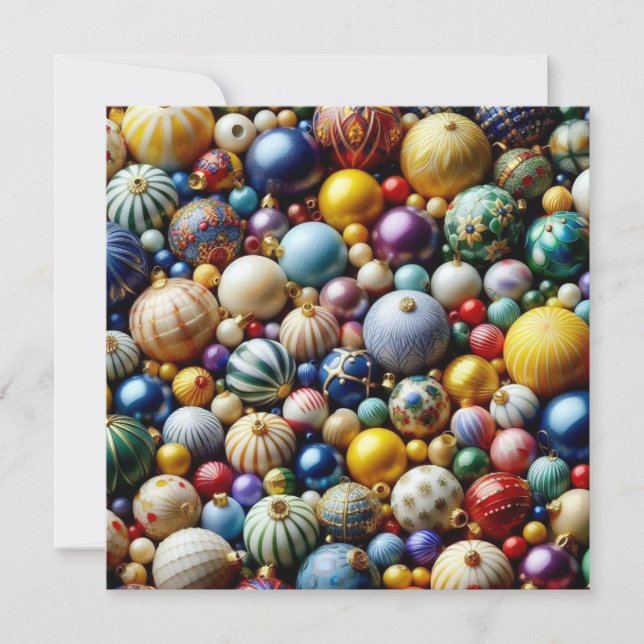 Tarjeta de felicitación de Ornamentos de Navidad (Anverso)