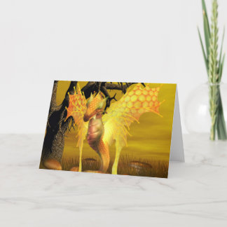 Tarjeta de felicitación de oro del dragón