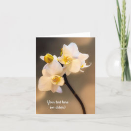Tarjeta de felicitación de orquídea blanca
