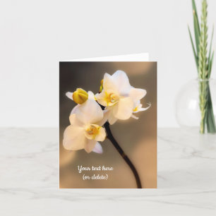 Tarjeta de felicitación de orquídea blanca