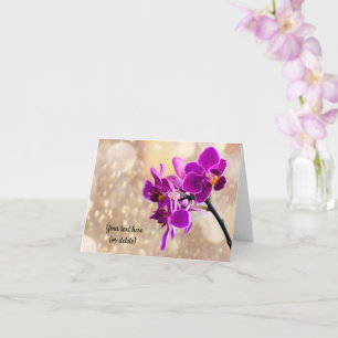 Tarjeta de felicitación de orquídea púrpura