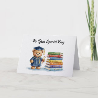 Tarjeta de felicitación de osito de graduación