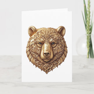 Tarjeta de felicitación de oso grizzly majestuoso,