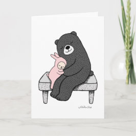 Tarjeta de Felicitación de Oso y Conejo Arte de Am