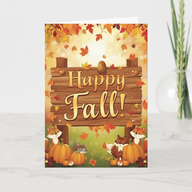 Tarjeta de Felicitación de Otoño Acogedor (Anverso)
