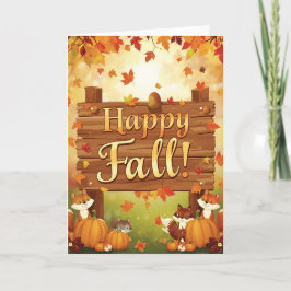 Tarjeta de Felicitación de Otoño Acogedor